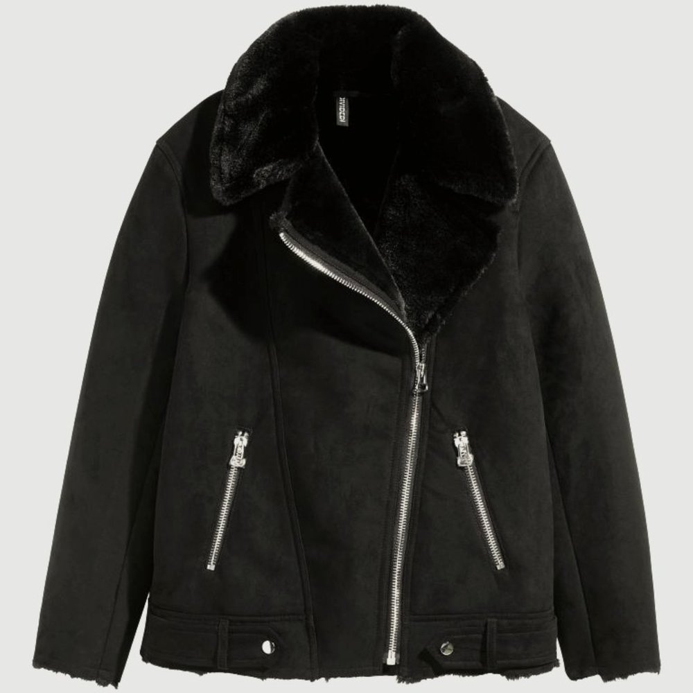 Faux Suede Biker Moto Jacket